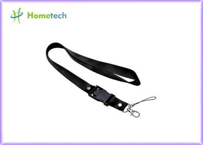 China Black 2GB Lanyard USB Flash Drives , Plastic USB Thumb Stick USB 2.0 for sale