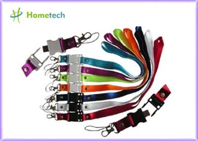 China White Plastic Lanyard USB Flash Drives / USB Thumb Drives 2GB 4GB 8GB for sale