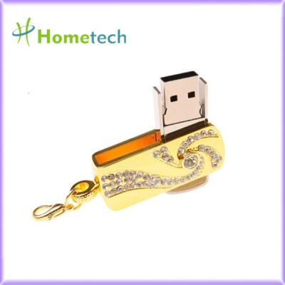 Chine Chaîne principale rotatoire 8gb 16gb d'acier inoxydable d'or de bâton de mémoire d'entraînement de stylo de Pendrive 32gb à vendre