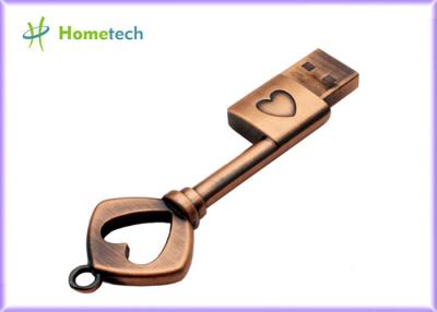 Cina La chiave d'ottone bronzea del cuore del metallo di USB 2.0 modella l'azionamento istantaneo del pollice del disco dell'USB Flash di Pen Drive Memory Stick dell'azionamento 16GB in vendita