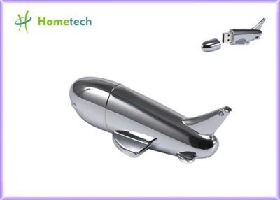 China Silver Airplane Shape Usb Flash Drive Logo Customized Printing 32gb 16gb 64gb for sale