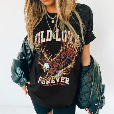 China Wholesale Regular Women's Casual Short Sleeve Tops Pattern Casual Oversized Graphic T-Shirt for sale