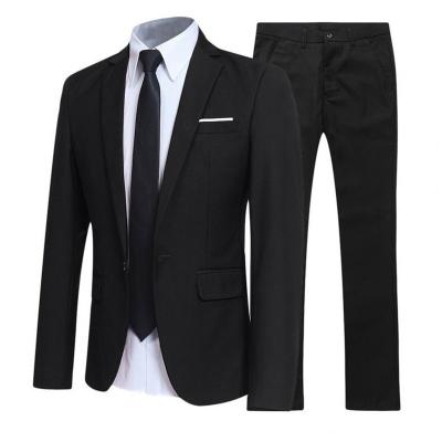 China Anti-Wrinkle Business Suit Men Business Two Piece Dress Decoration Small Western Groomsmen Clothing for sale