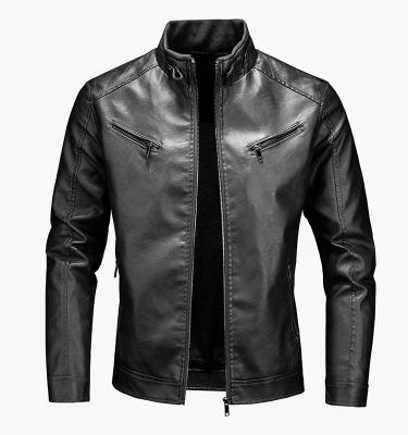 China Waterproof Custom Leather Jackets Mens PU Leather Jacket Biker Motorcycle Leather Jacket For Men for sale