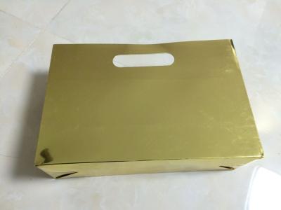 China Gold foiled printing customized shopping paper bag with die cut handle for sale