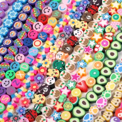 China C592 40pcs/Strand Love Tai Chi Eyes Ice Cream Christmas Ceramic Polymer Clay Beads Bulk Loose Spacer Paw Face Fruit Flower Smile Bead for sale