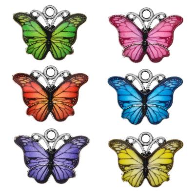 China Factory Wholesale H110 CLASSIC Oil Drip Butterfly Pendants Combine Jewelry Accessories DIY Key Chain Necklace Pendant Hanging Jewelry for sale