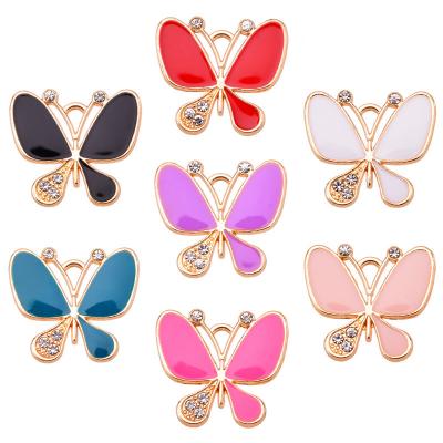 China Fashion H106 Alloy Oil Drip Butterfly Charm Phone Case Materials Creative Necklace Pendant CLASSIC Jewelry Accessories DIY Pendants for sale