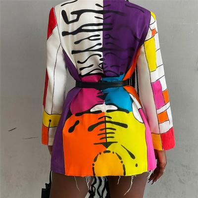 China New Design Breathable AT1459 Women Suits Fall Coat Suit For Women Long Sleeve Printed Ladies Blazer High Quality Arket for sale