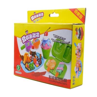 China Diy Clay Kitchen Toy Set Soft Ice Cream Making Toys Modeling Clay Tools Educational Kids Toys Playdough Set for sale