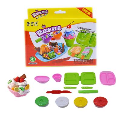 China Diy kichen Soft Clay Kids Educational Playdough Children Clay Set DIY Modeling Tools Playdough Ice Cream Toy Set for sale