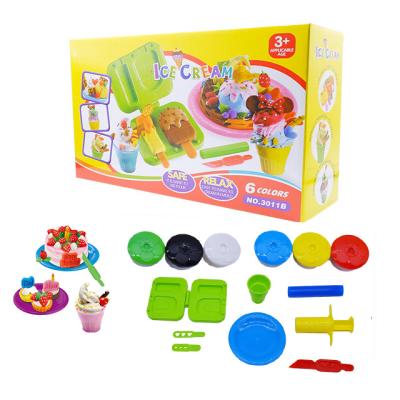 China Soft Diy Clay Kitchen Toys Kids Modeling Dough Set Super Clay Tools Educational Kids Toys diy playdough for children for sale