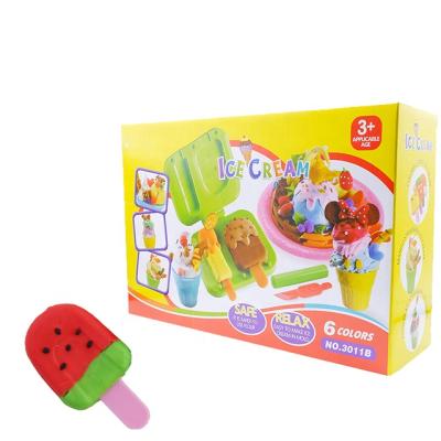 China Diy Clay Sensory Soft Toys DIY Ice Cream Kitchen Toys Educational Games Kids Clay Playdough Set Toys for sale