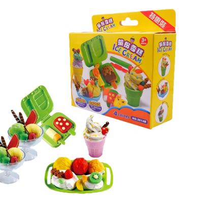 China Diy Clay Kitchen Play Set Toys Clay Mud Tool Play Dough Soft Ice Cream Maker Set Toy For Kids for sale