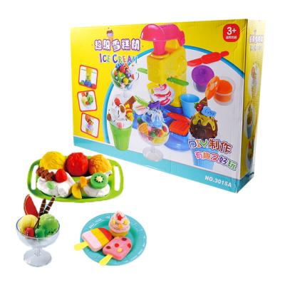 China Diy Clay Playdough Ice Cream Making Soft Toy Set for Kids Modeling Clay Kit Modeling Air Dry Clay for sale