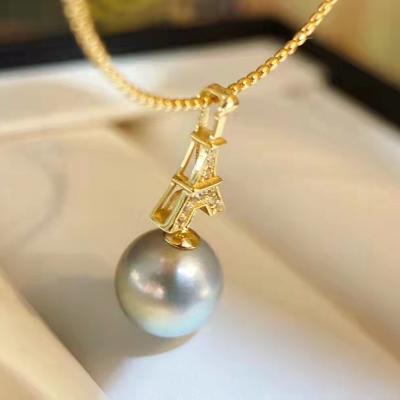 China FASHIONABLE 18k Gold Zircon Pendant Can Match With 8-9mm Real Japanese Pearl Necklace Pendant Necklace for sale