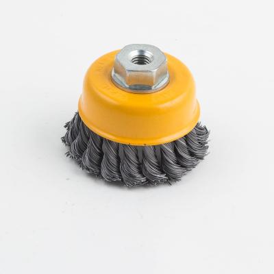 China Newest Round Factory Custom Polished Twisted Stainless Steel Wire Wheel Cleaning Brush for sale