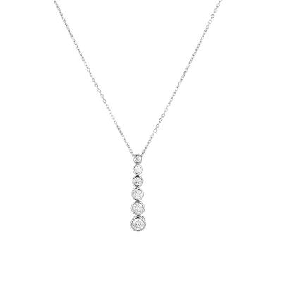 China Romantic Minimalist OEM & ODM 925 Zircon 18K Rhodium Plated Zircon YINSAKI Necklace for sale