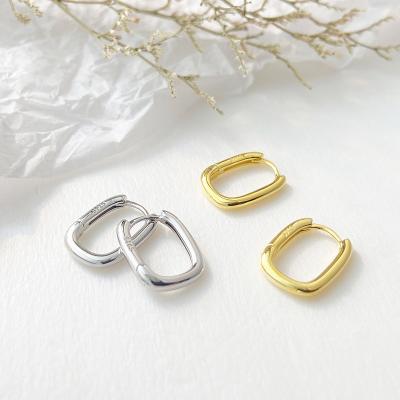 China Fashion Punk 18K Gold Plated YINSAKI Minimalist 925 Sterling Silver Irregular Horseshoe Hoop Huggies Earrings for sale