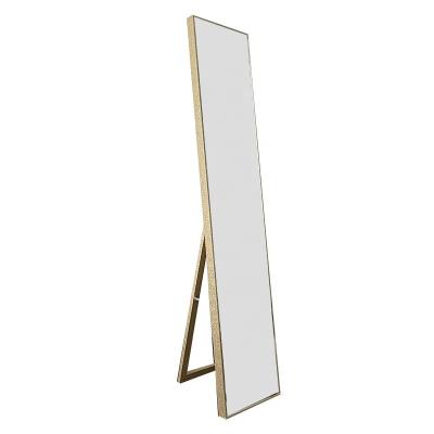 China Minimalist wholesales wooden floor standing mirror for bedroom full length mirror with glitter dressing mirror floor espejo pie for sale