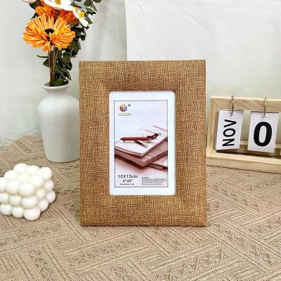 China Souvenir Sublimation Fabric Photo Frame Back Back Vintage As Gift MDF Photo Frame 8x10 With Cotton And Canvas Rustic Photo Frame for sale