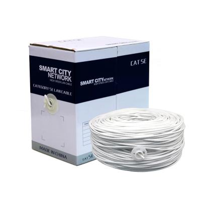 China Fsatech Trunk Wiring Multimedia Bare Solid Copper Conductor Office Wiring Home Wiring Computer Room Wiring 4 Pairs 24awg UTP Cat 5e Cable for sale