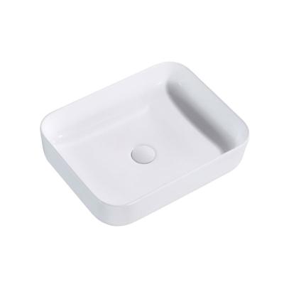 China Art Basin Bowl Counter Top Color Modern Rectangular Shape Modern Bathroom Sink Ceramic Hand Basin for sale