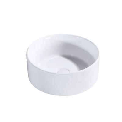 China Customized Modern Ceramic Round Basin Hotel Basin Countertop Bathroom Hand Wash Sink Small Size Popular Sanitary Ware for sale