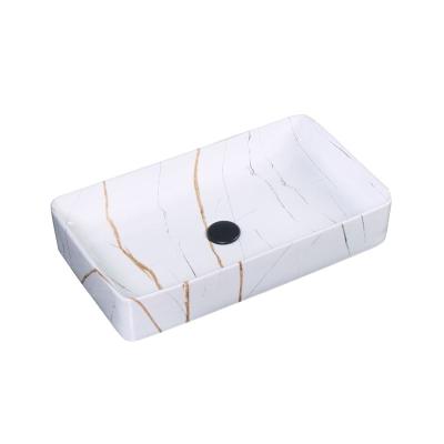 China Modern Modern Bathroom Art Style Ceramic Marble Basin for sale