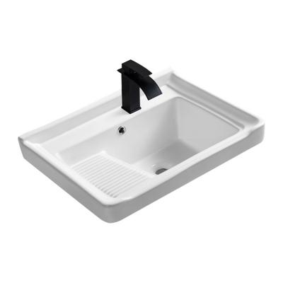 China Modern Cheap Price Ceramic Laundry Counter Sinks Bathroom Basin Clothes Lavatory Toilet Sink for sale