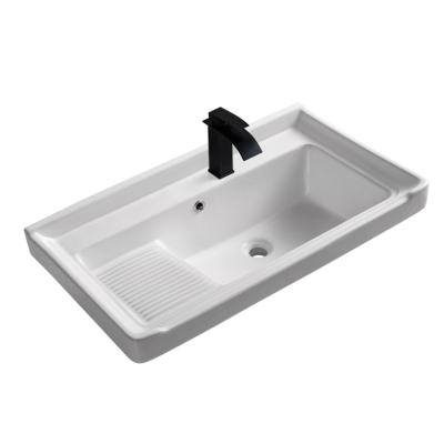 China Modern Square Design Modern Style With Kneading Board Bathroom Laundry Basin Basin Sink for sale