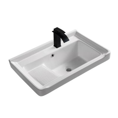 China Modern Cheap Price Ceramic Laundry Basin Rectangular Indoor Basin for sale