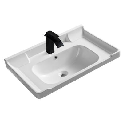 China Modern Warm White Porcelain Bathroom Sink Rectangle Countertop Sales Hand Wash Ceramic Art Basin For Hotel for sale