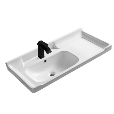 China Best Selling Modern Rectangular Art Bathroom With Wide Countertops and Designer Designed Upscale Modern Wash Basin for sale