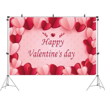 China Vinyl Valentine's Day Theme Party Decoration Supplies Valentine's Day Party Background Wall Banner Holiday Background for sale