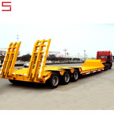 China Heavy Duty Semi Haul Equipment 60 Ton Lowboy Trailer 40ft Low Bed Trailer 40t Bed Trailer for sale