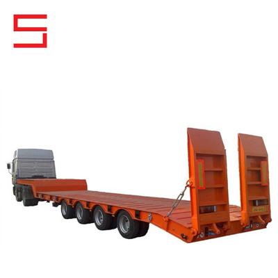 China Manufacture 4 axles gooseneck low bed truck trailer 80 ton capacity lowbed semi trailer, low bed carrier for sale for sale