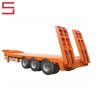 China Manufacture 4 axles gooseneck low bed truck trailer 80 ton capacity lowbed semi trailer, low bed carrier for sale for sale