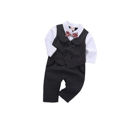 China New Long Sleeve Kids Boy Clothes Baby Gentleman Suit Clothing Sets Vest Shirt Toddler Kids 1-2y Birthday Two Piece Dress for sale