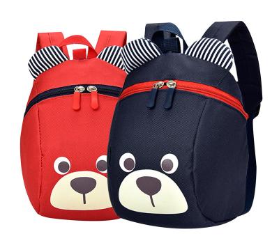 China Anti Theft Toddler Backpack Preschool Kids Bag With Leash Kids Cute Bear Canvas Kindergarten Animal School Bag For Babies Boys for sale