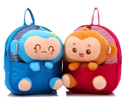 China New Korean Children's Mini Cute Little Monkey Kids Bookbags Canvas Backpack School Bag Baby Boy Kindergarten Preschool Bag for sale