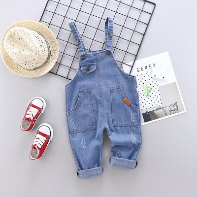 China Summer Sleeveless Kids Kids Overalls Casual Loose Overalls Boys Jeans Cotton Denim Baby Overalls Little Girls Denim Overalls for sale