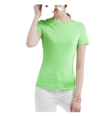 China OEM Breathable Custom Logo Apparel Supplier Summer Women's T-shirt Plain Color Short Sleeves O Shape Collar Tops Woman T-shirts for sale