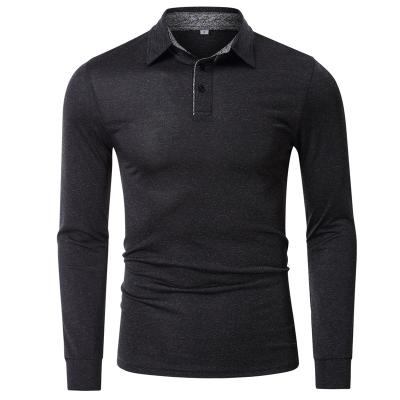 China Customized high quality fabric and logo polyester fabric anti-pilling long sleeves golf t-shirt for men for sale