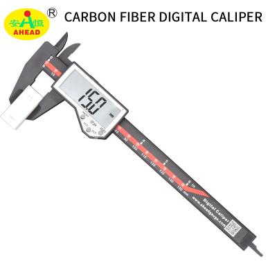 China Carbon Fiber Digital Caliper 0-6 Inch Vernier Caliper With Large LCD Screen, Inch And Millimeter Conversion for sale