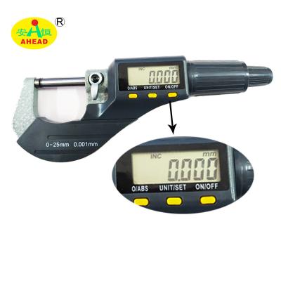 China Zinc Alloy + ABS Digital Outside Micrometer 0-25mm Range With 0.001mm Resolution for sale