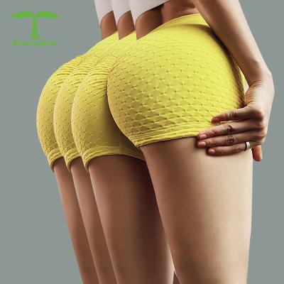 China Breathable Ladies Custom Ruched Bubble Textured Workout Gym Shorts Squat Proof Sporty Booty Butt Lifting Crac! crack! shorts pantyhose shorts for sale