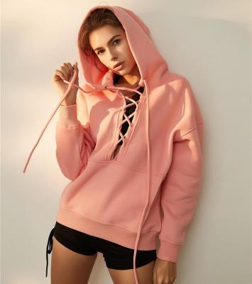 China Antibacterial Sport Hooded Link Pink Gym Wear Shops Wear Loose Hoodies for sale