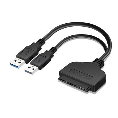 China For Hard Drive Dual USB 3.0 To SATA Hard Drive Adapter Cable 20CM USB3.0 To 22 Pin SATA Converter Cable For External USB Power For 2.5