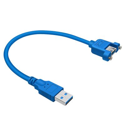 China For Motherboard and Computer USB Extra Cable 30CM USB 3.0 Type A Male to Female Extension Cable with Mount and Panel Screws for Industrial Computer for sale